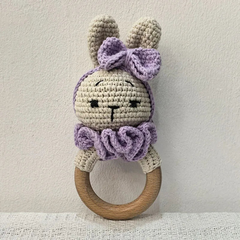 NubiKid™ Crochet Bunny Wooden Teether