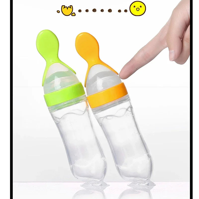 Silicone Baby Feeding Spoon Bottle
