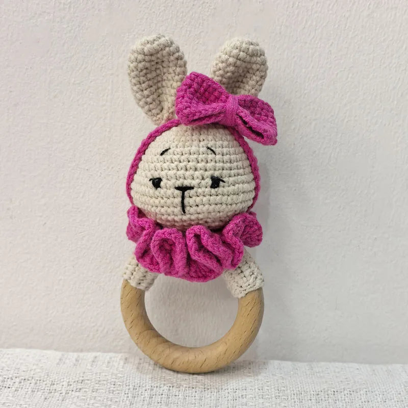 NubiKid™ Crochet Bunny Wooden Teether