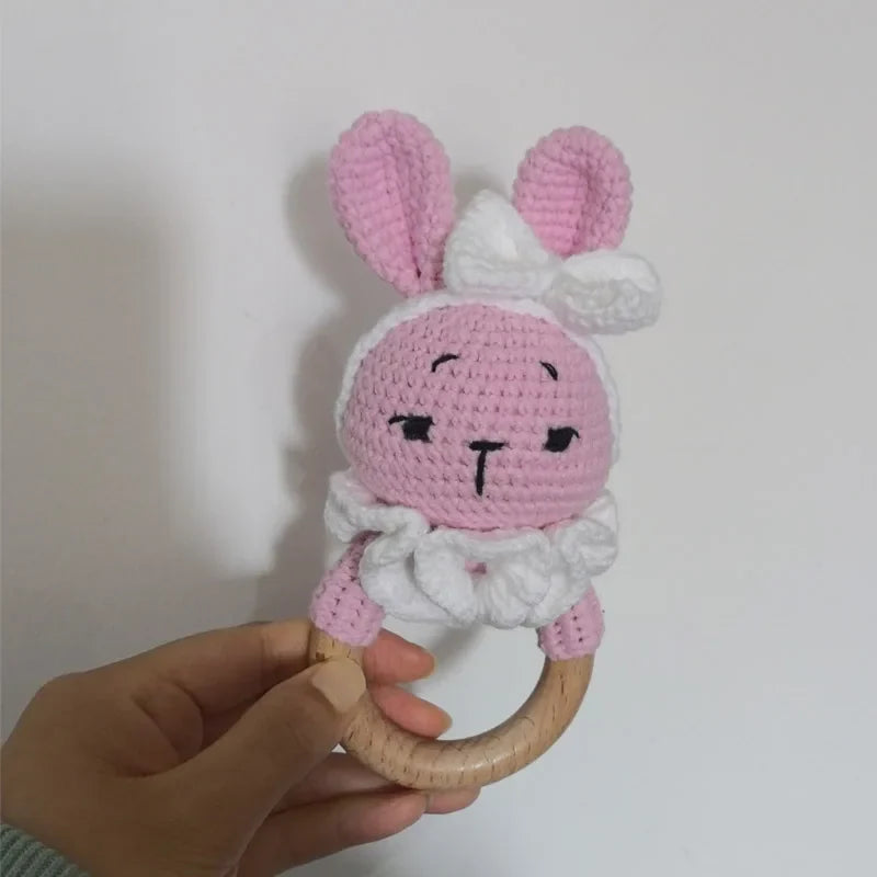 NubiKid™ Crochet Bunny Wooden Teether