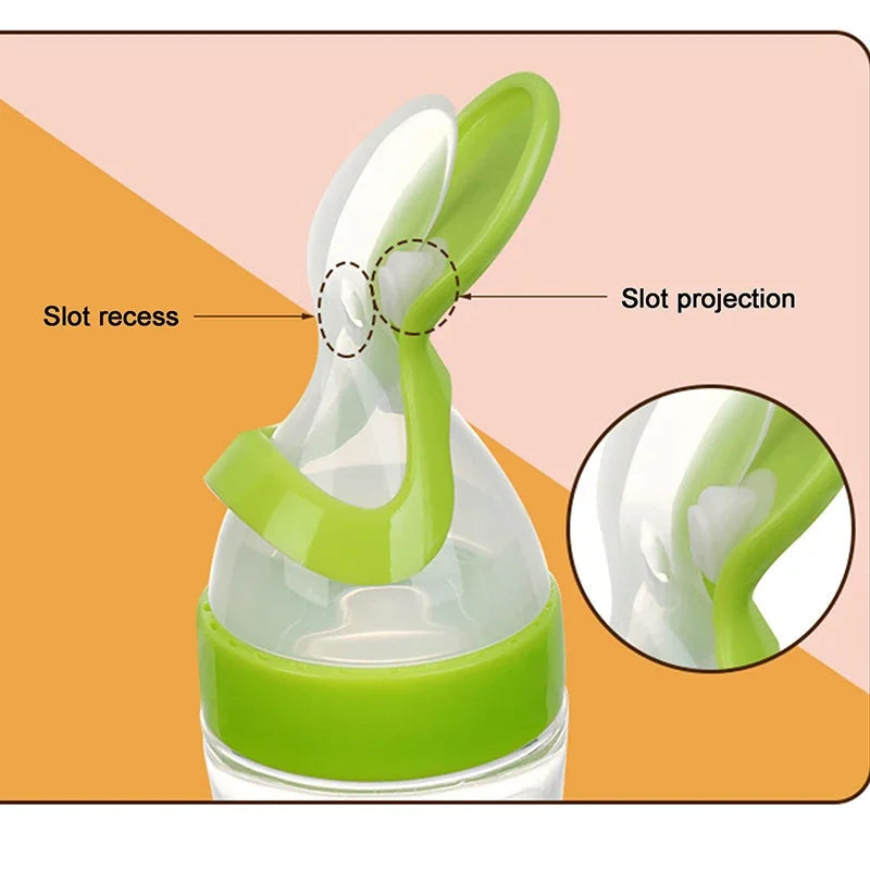 Silicone Baby Feeding Spoon Bottle