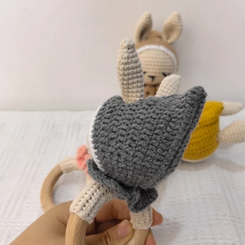 NubiKid™ Crochet Bunny Wooden Teether