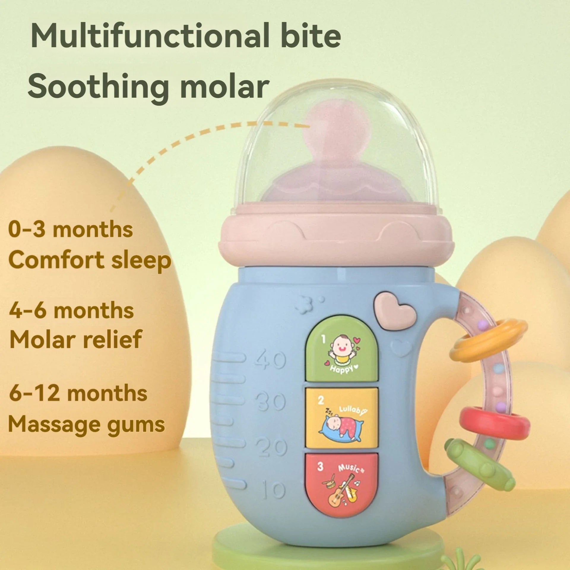 NubiKid™ Musical Bottle Teething Rattle