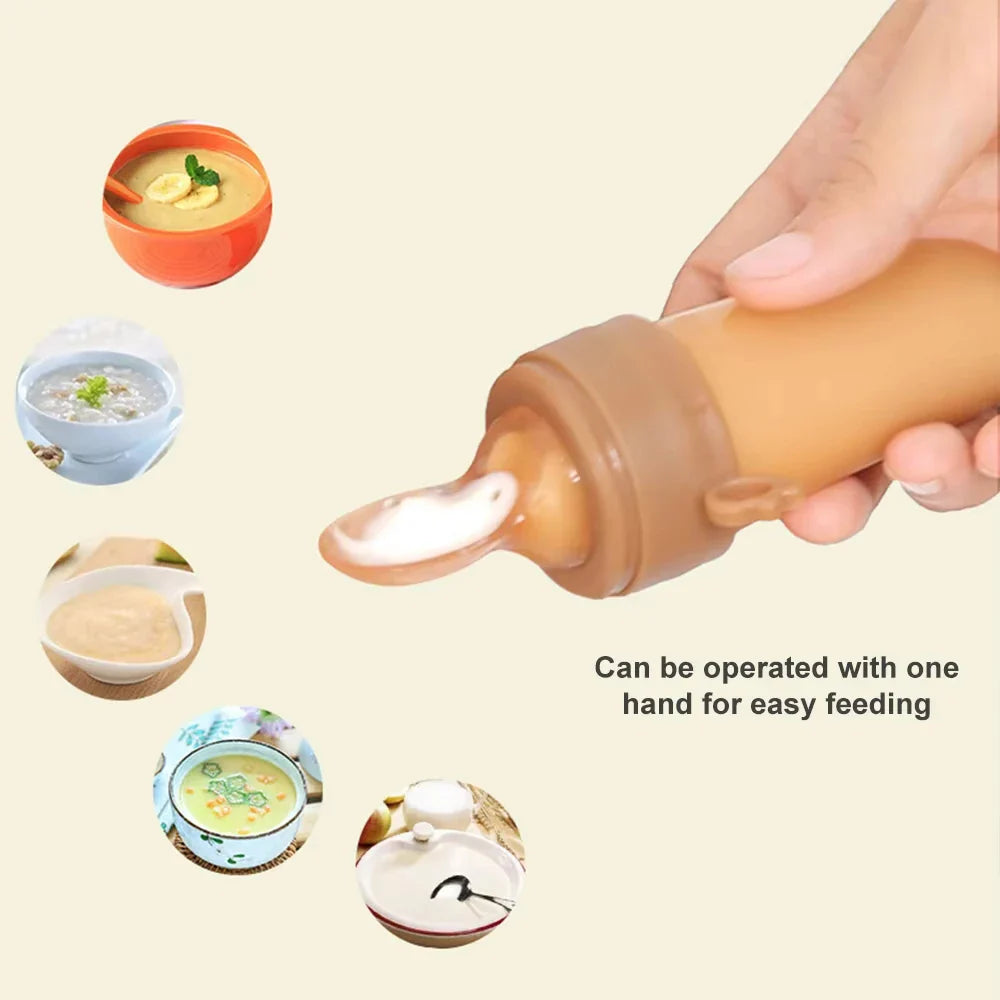Baby Silicone Feeding Spoon Bottle & Teether Set