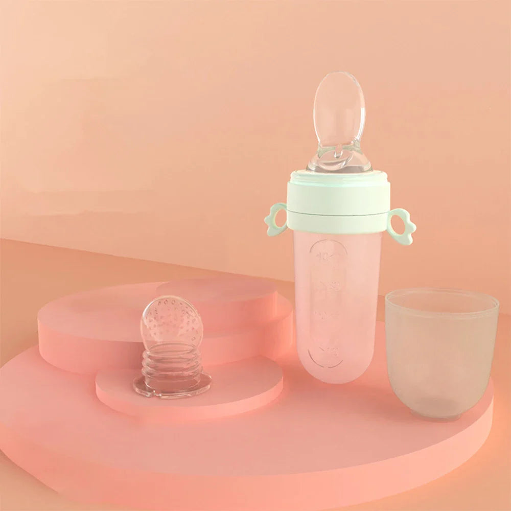 Baby Silicone Feeding Spoon Bottle & Teether Set