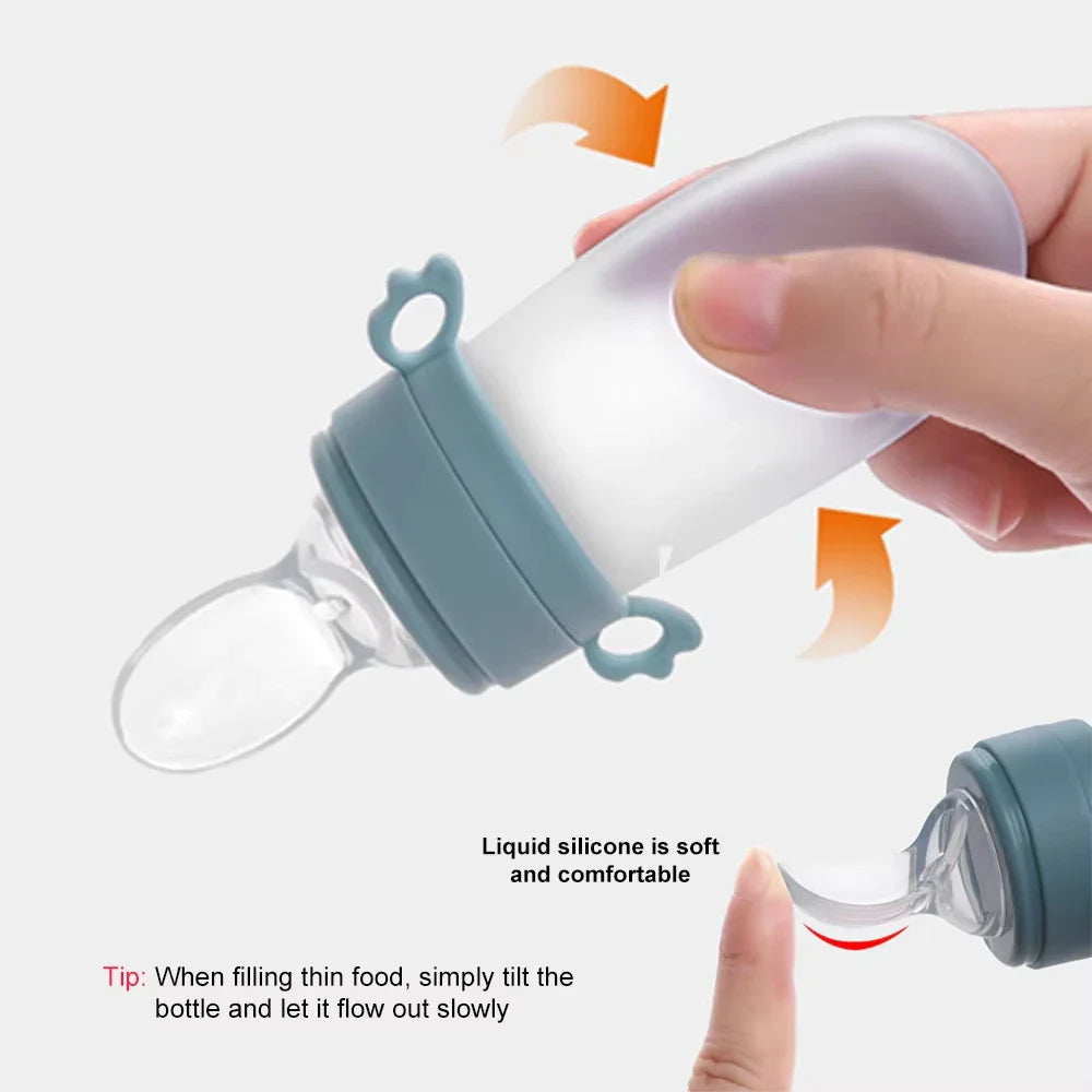 Baby Silicone Feeding Spoon Bottle & Teether Set
