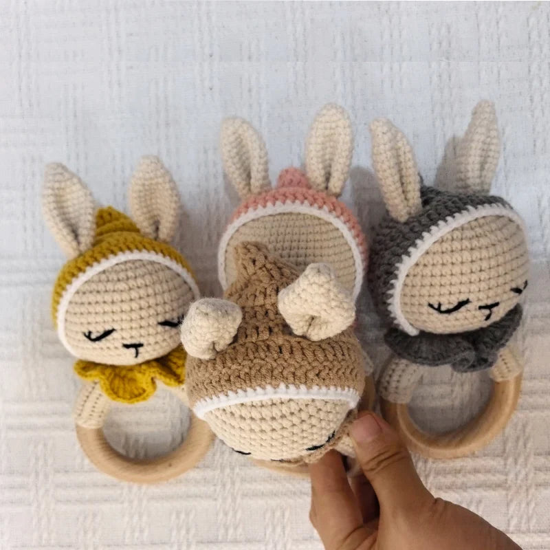 NubiKid™ Crochet Bunny Wooden Teether