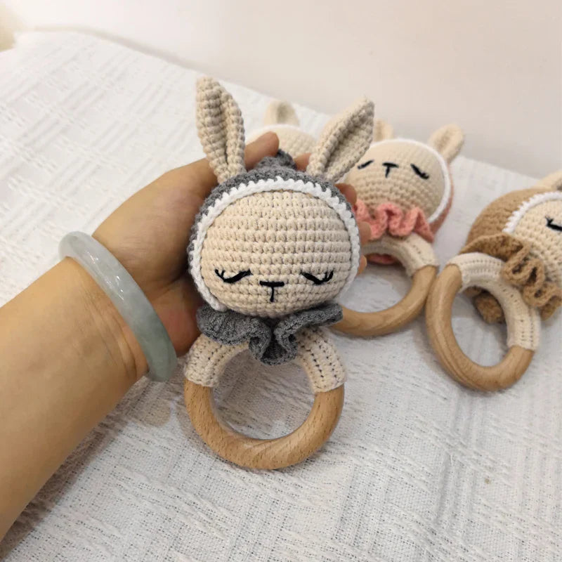 NubiKid™ Crochet Bunny Wooden Teether