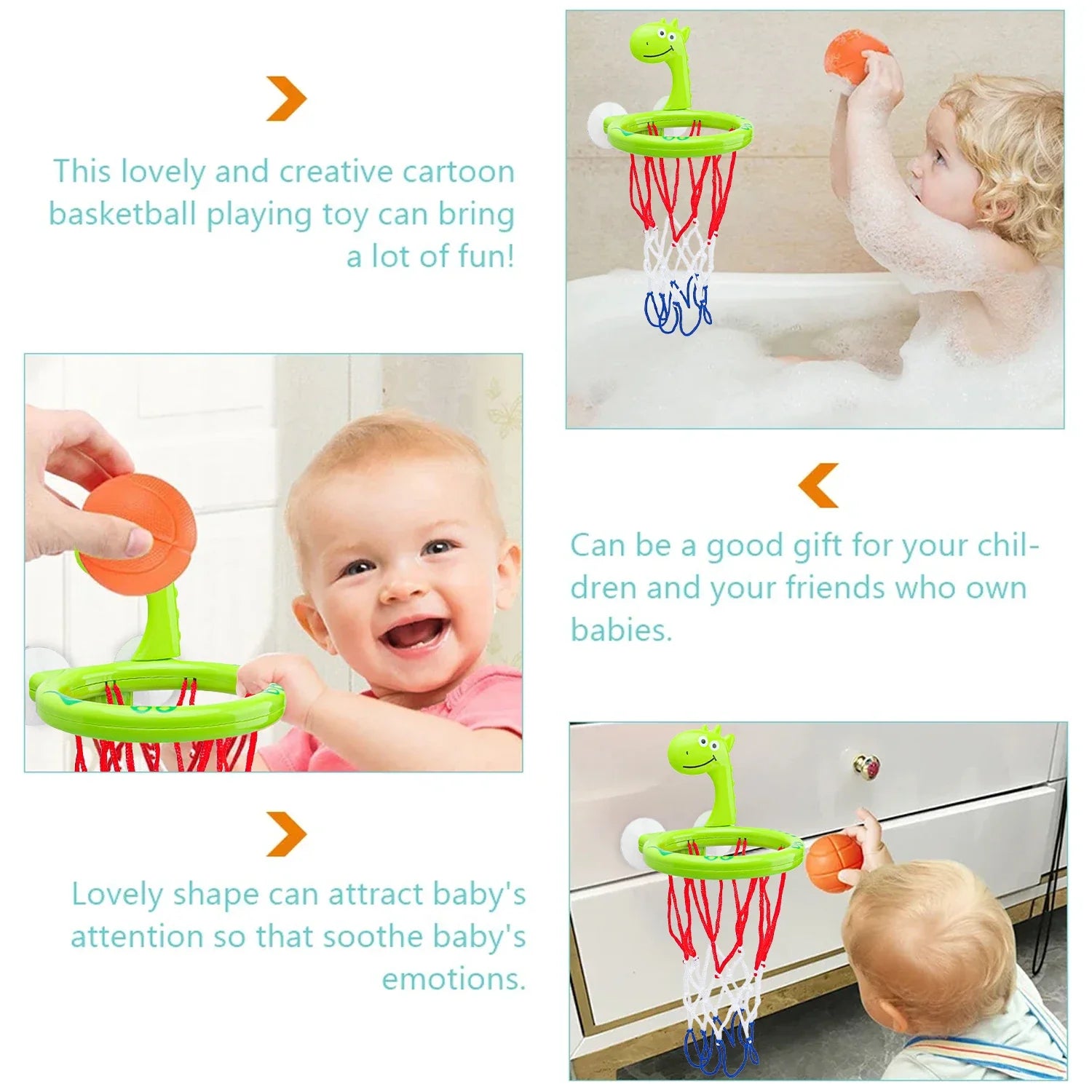 Dino Dunk Bath Basketball Set