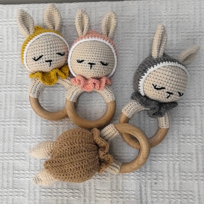 NubiKid™ Crochet Bunny Wooden Teether
