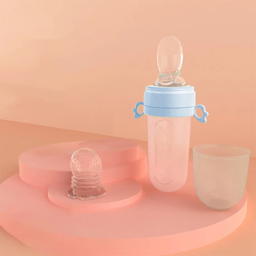 Baby Silicone Feeding Spoon Bottle & Teether Set
