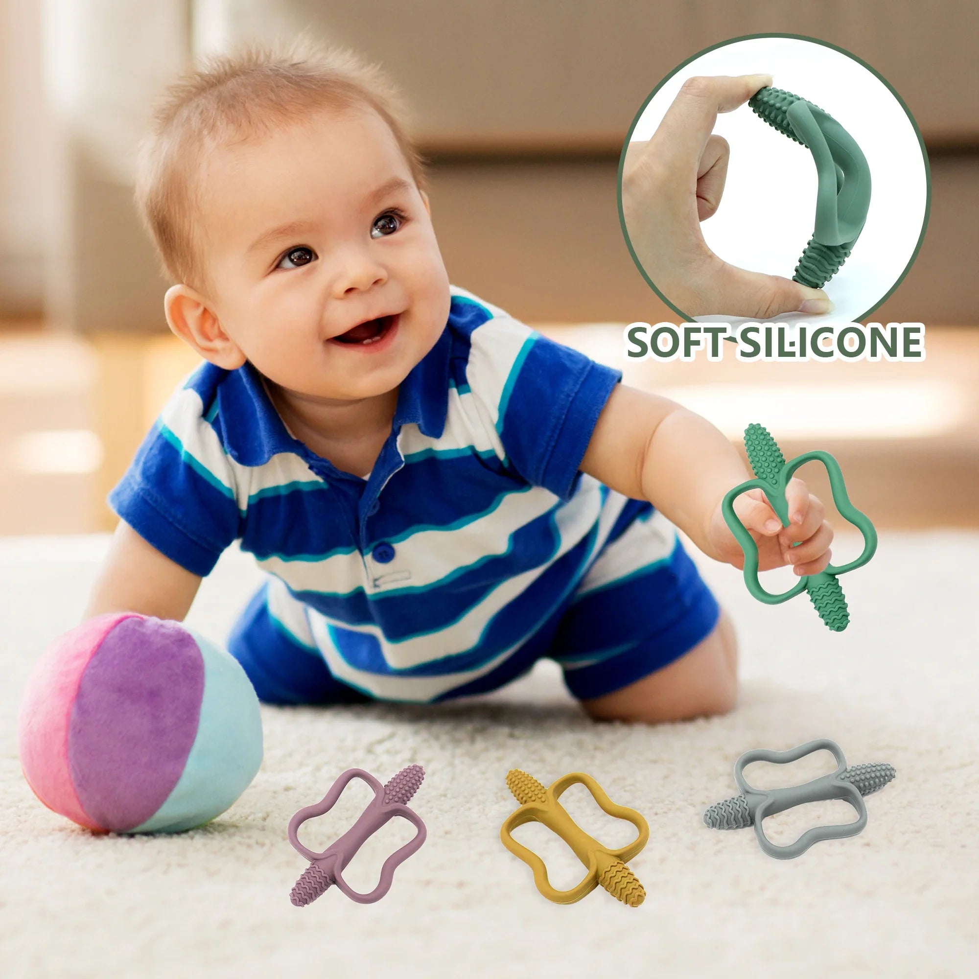 NubiGrip™ Easy-Grip Silicone Teether