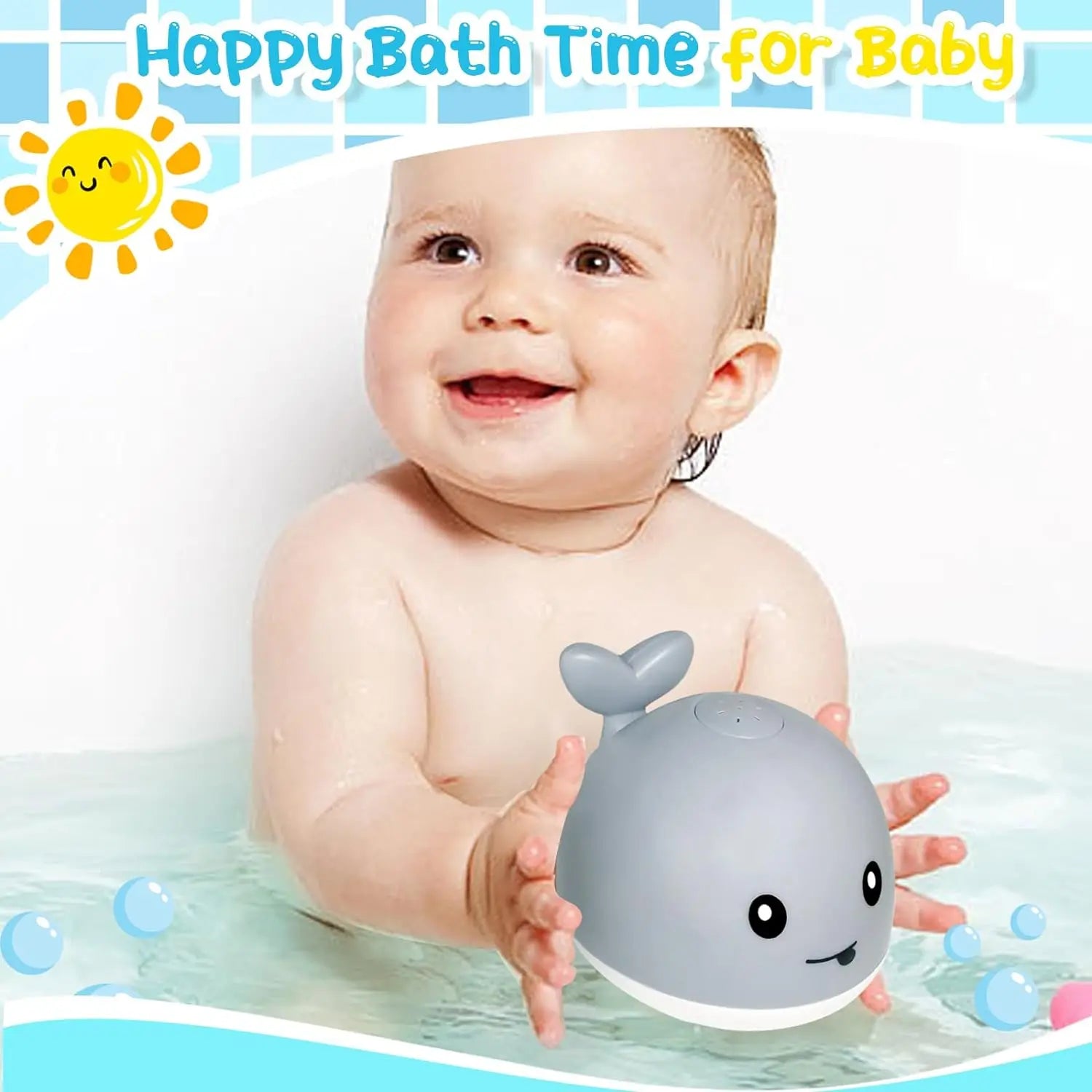 GlowSplash Whale Fountain Bath Toy