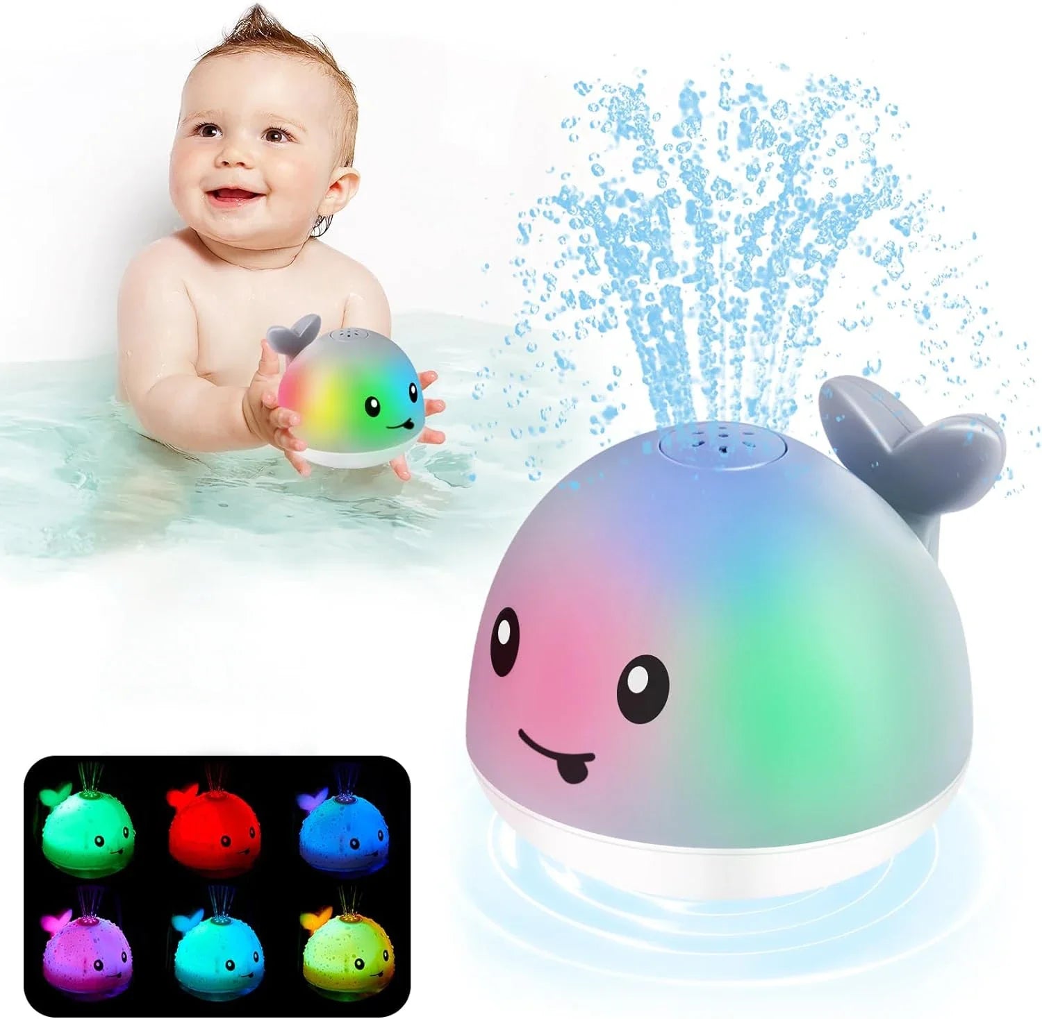 GlowSplash Whale Fountain Bath Toy