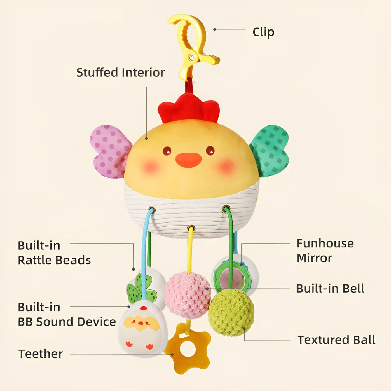 NubiKid™ Soft Hanging Bedbell Toy